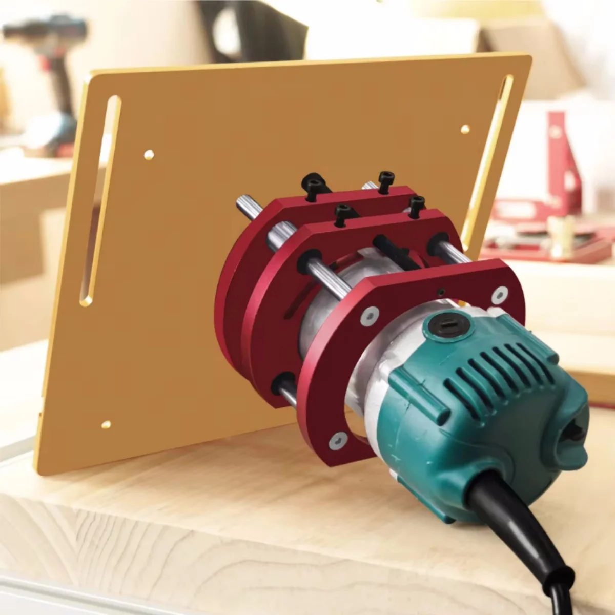 Kit de elevación de enrutador de placa de inserción de mesa de enrutador de aluminio para motores de 65mm de diámetro, herramienta de máquina de grabado recortadora de banco de trabajo de carpintería