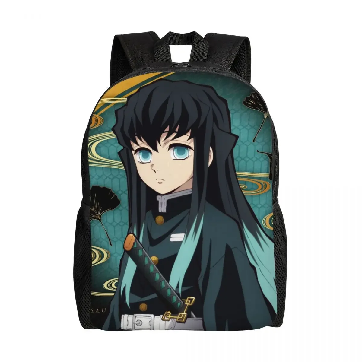 Mochilas personalizadas Muichiro Tokito Kimetsu No Yaiba, mochilas impermeables para hombres y mujeres, mochila escolar Demon Slayer de Anime, mochila estampada