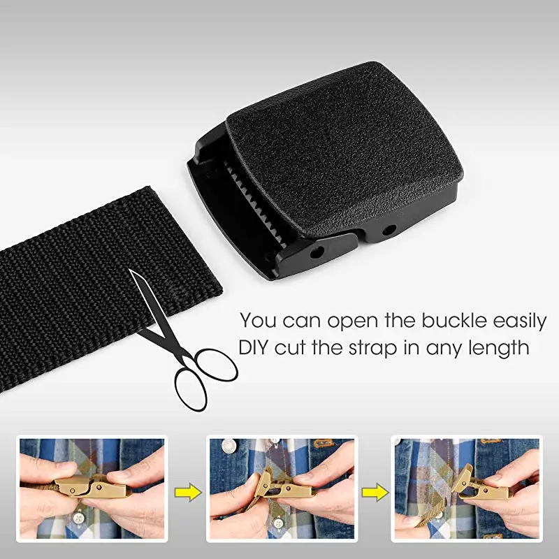 Cinto de nylon com fivela automática, cinto tático multifuncional de lona para caça ao ar livre, cinto masculino de alta qualidade