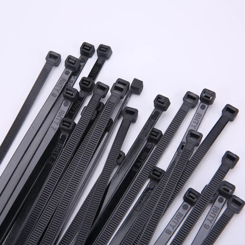 Fascetta in nylon di plastica autobloccante 100 PZ Fascetta per cavi nera Anello di fissaggio Fascetta per cavi Fascetta per cavi con cerniera Set di fascette per cavi in nylon