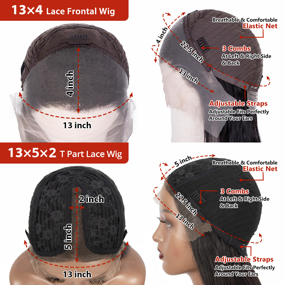 Парики из натуральных человеческих волос на сетке, 13 х5х2 T