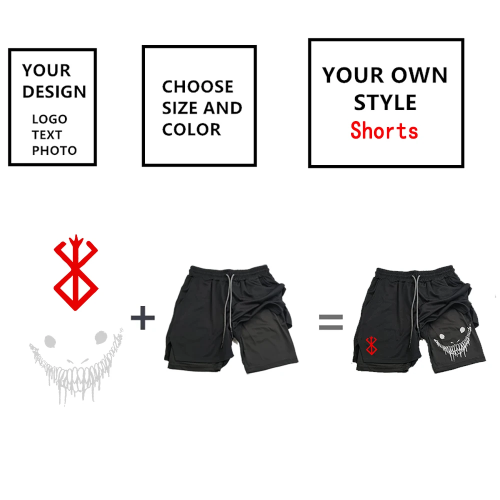 Customized Men's and Women's Sports Shorts Quick drying Double layered 2-in-1 Shorts Team Customized Exclusive Customization