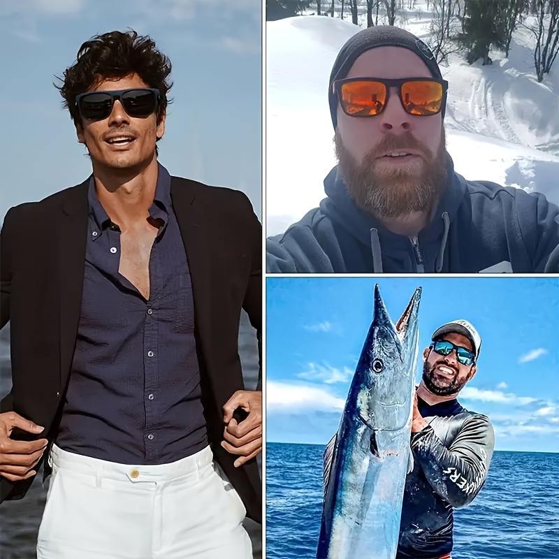 2 個の正方形偏光サングラスアンチグレアサンシェード夏のパーティー休暇旅行運転釣り