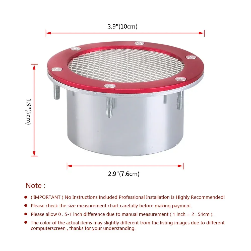 3 インチユニバーサル車のエアベントレーシング吸気バンパーベント入口ダクトコールドエアフィルターダストエアダクトグリルベンツ BMW アウディ