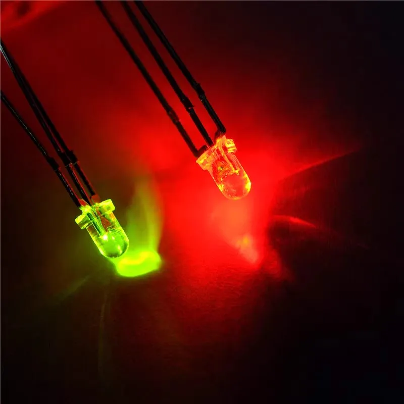 50 PZ 3mm 5mm Lampada Bicolore Rosso Verde Blu Anodo Comune/Catodo 3Pin Trasparente Colloidale Evidenziare LED Diodo Emettitore KIT FAI DA TE
