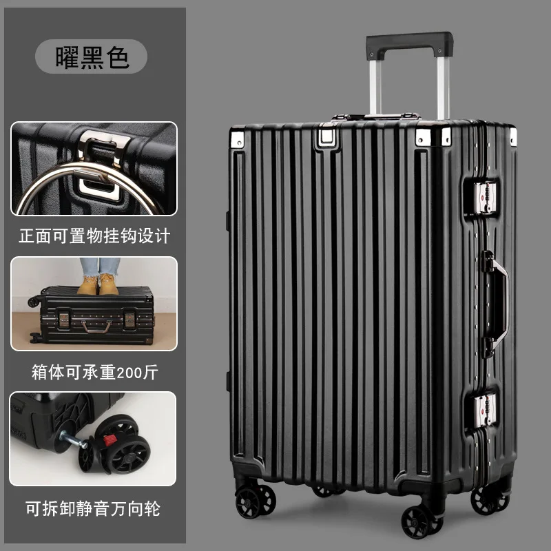 20 Zoll 22 Zoll 24 Zoll 26 Zoll Gepäck mit großer Kapazität, Aluminiumrahmen, verstärkter Antikollisions-Trolley, Passwortbox, lässiger Koffer, geräuschloses Rad
