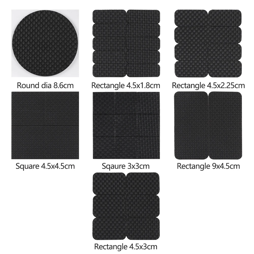 1/2/4/6/8/9/10Pcs Rubber Pads For Chair Legs Anti Slip Mat Bumper Damper Mute Square Self Adhesive Table Feet Floor Protector