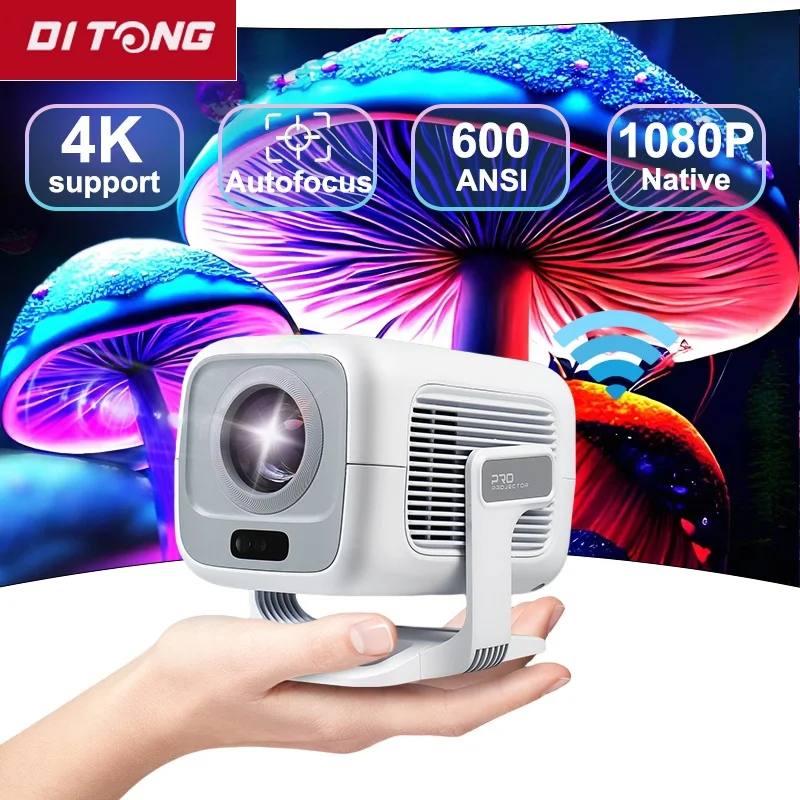 HD-проектор DITONG X3Plus 2025 года, поддержка 1080P, 4K WIFI6 BT5.2, Android-проектор с автофокусом и автоключением, проектор для домашнего кинотеатра