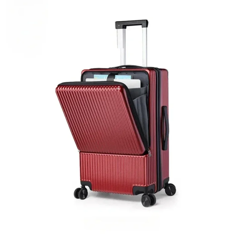 Mala de grande capacidade com senha, caixa com zíper para bagagem de viagem, sacos frontais, moda empresarial, carrinho, computador