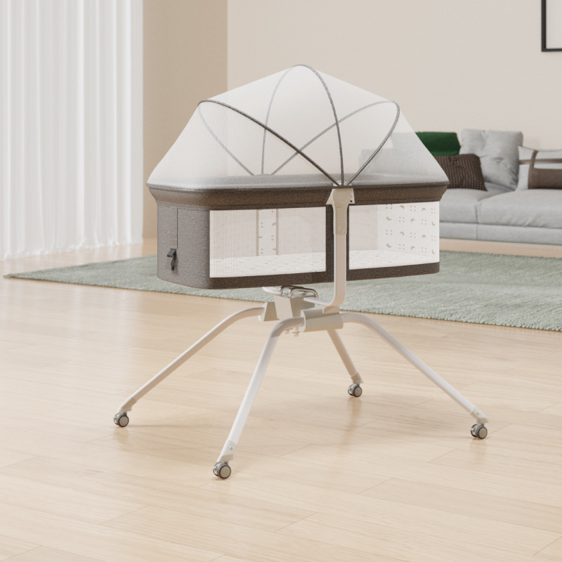 0-18 meses bebê multi-funcional roda berço móvel cama dobrável bebê auto-dançando cama pode suportar 25kg cama recém-nascido