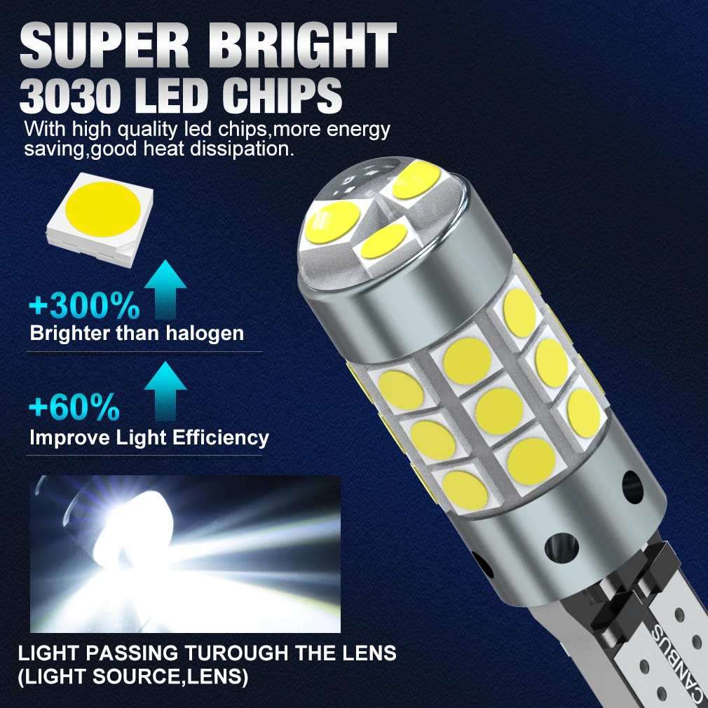XSTORM T10 bombilla Led W5W LED 168 194 Canbus Nor Error 27SMD 3030 luces de señal de coche lámpara de placa de matrícula 6000K blanco 12V