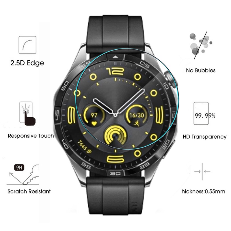 1/5Pcs Hardness Tempered Glass For Huawei Watch GT 4 Screen Protector 41mm 46mm Case-friendly Protective Film for GT4 GT 4