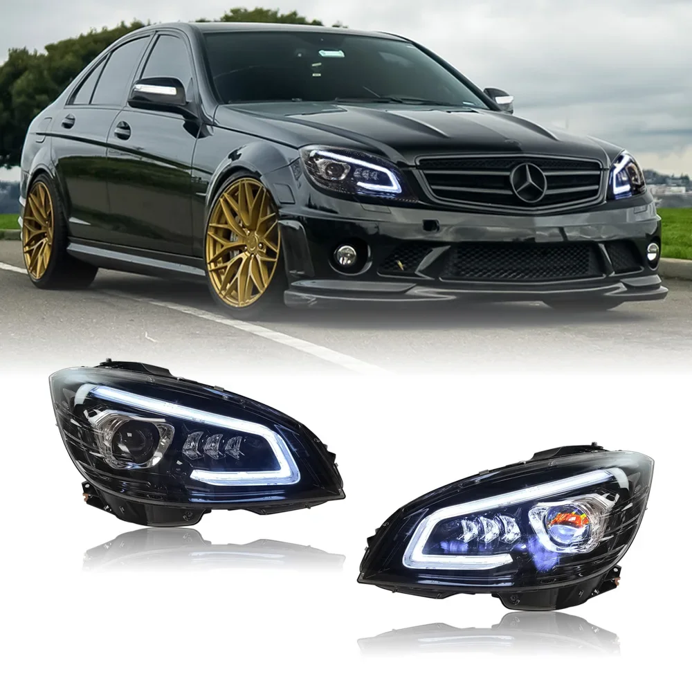 HOSI forBeC-Class W204 faróis modificados 08-11 atualizados todos os faróis LED montagem farol estilo GT
