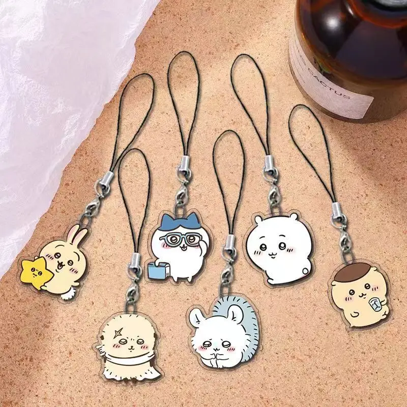 ChiIkawaS Цепочка для мобильного телефона 04,ルレ Hachiware  tekstoálприятная доставка USAGI ちい/.かわ Подвеска для мобильного телефона Цепочка с милым персонажем мультфильма Маленький подарок