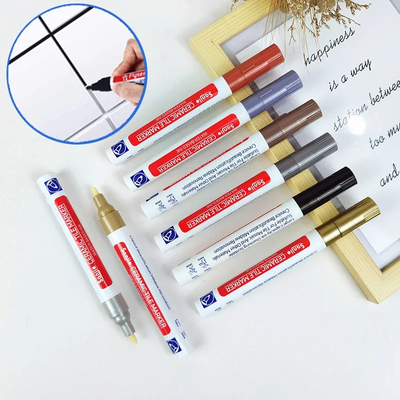 Caneta de costura de azulejo cerâmico cozinha banheiro parede piso telha especial lacuna cor caneta reparação anti-molde à prova dwaterproof água agente de costura caneta gancho