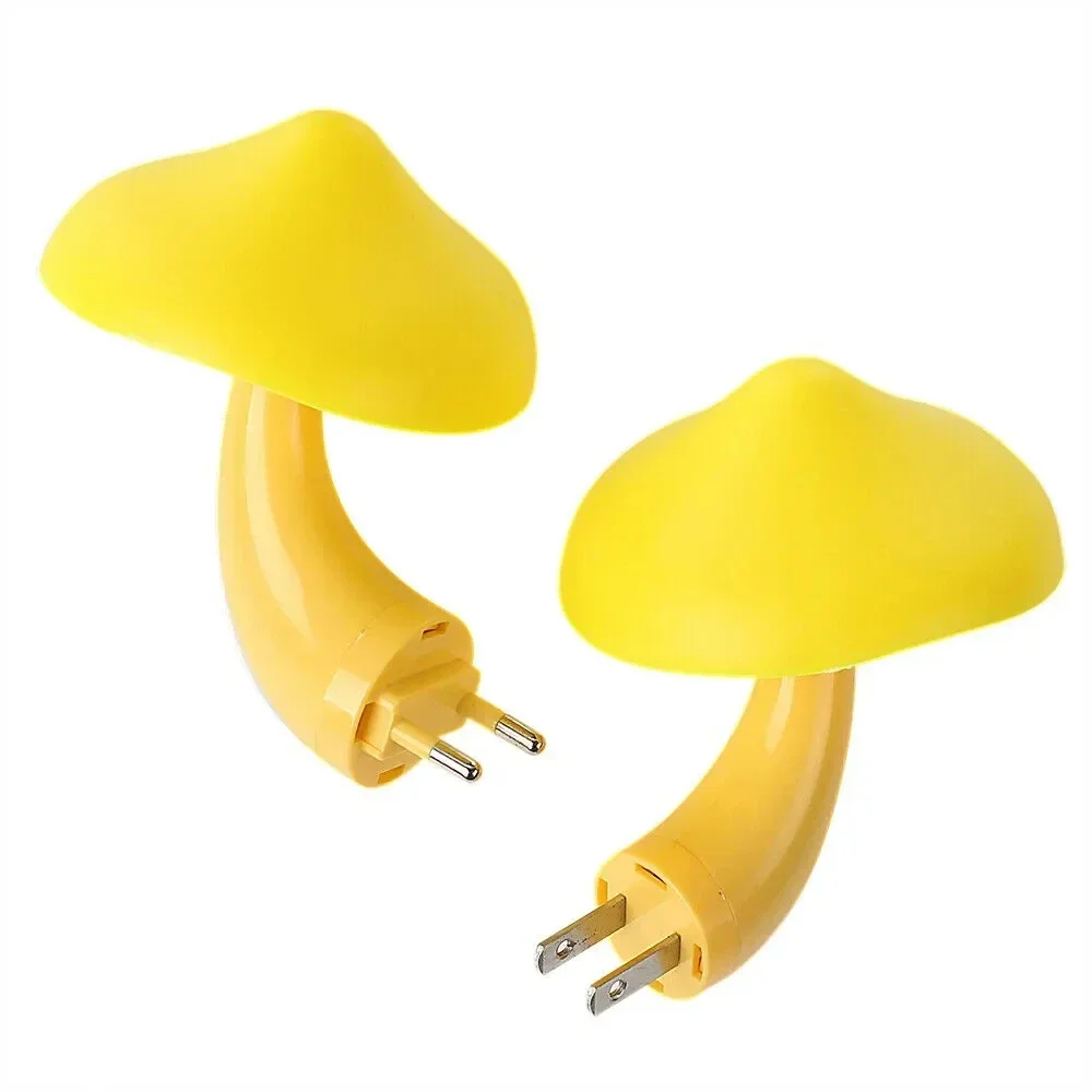 Mini luces LED de noche con forma de seta, Sensor automático, decoración de dormitorio, lámparas de pared con enchufe estadounidense para chico, lámpara de noche para habitación de niños