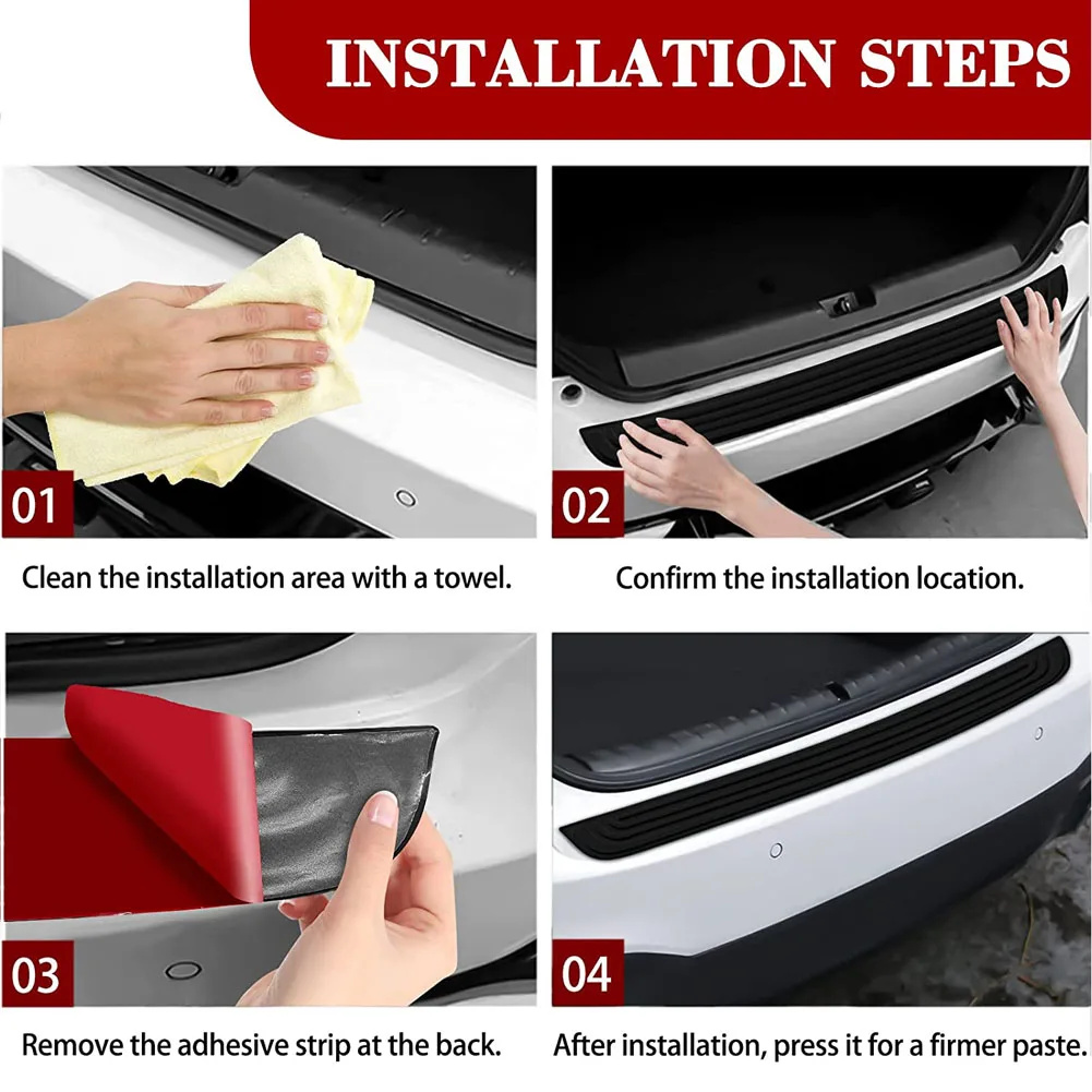 Universeel ​ Achterbumper Guard PVC Rubber Protector Strip Kofferbak Instaplijsten Plaat Protector Voor Bumper Versterking Decoratie