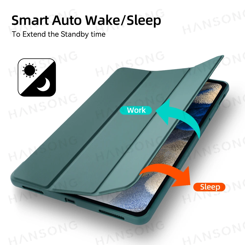 Voor Samsung Galaxy Tab Case Voor A7 lite 8.7 A7 10.4 A8 10.5 2019 2022 S6 Lite 10.4 S7 S8 S9 11 Smart Lederen Tablet Cover Funda