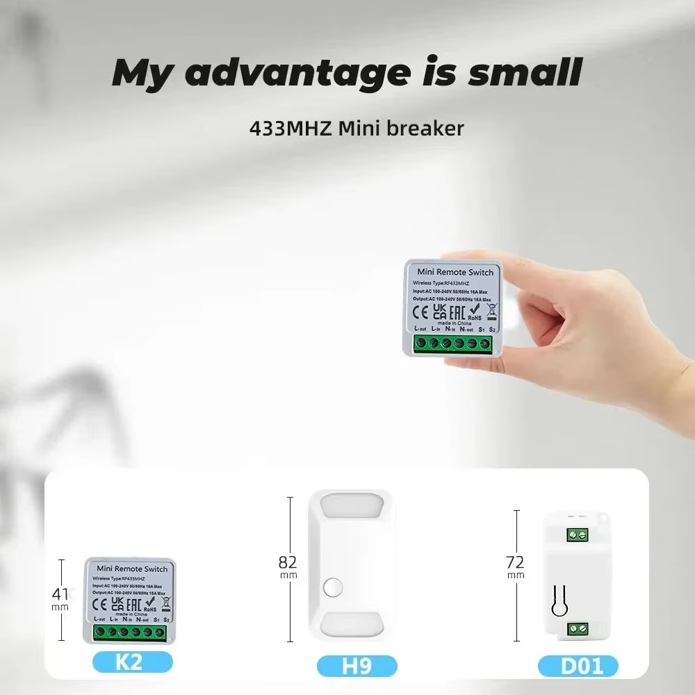 Rf 433 mhz interruptor inteligente mini diy interruptores de luz controle remoto sem fio 16a relé receptor módulo automação para casa lâmpada led
