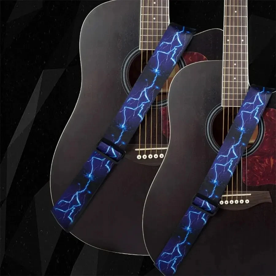 10Pcs Soft Guitar Strap With 3 Pick Holders, Strap Button Headstock Adaptor, 1 Pair Strap Locks and 5 Guitar Picks Set