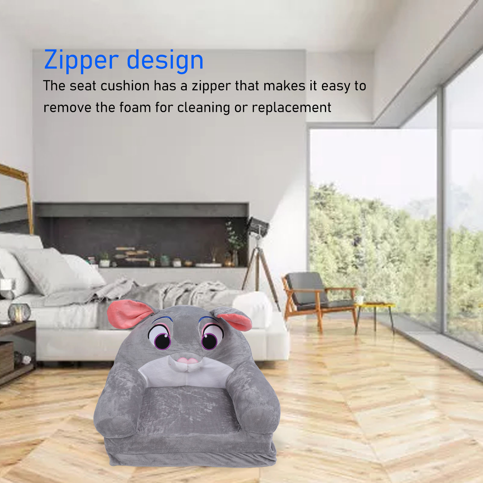 Canapé pliant pour enfants, dessin animé, éponge détachable, Convertible, large main courante, ventilé pour chambre d'enfant