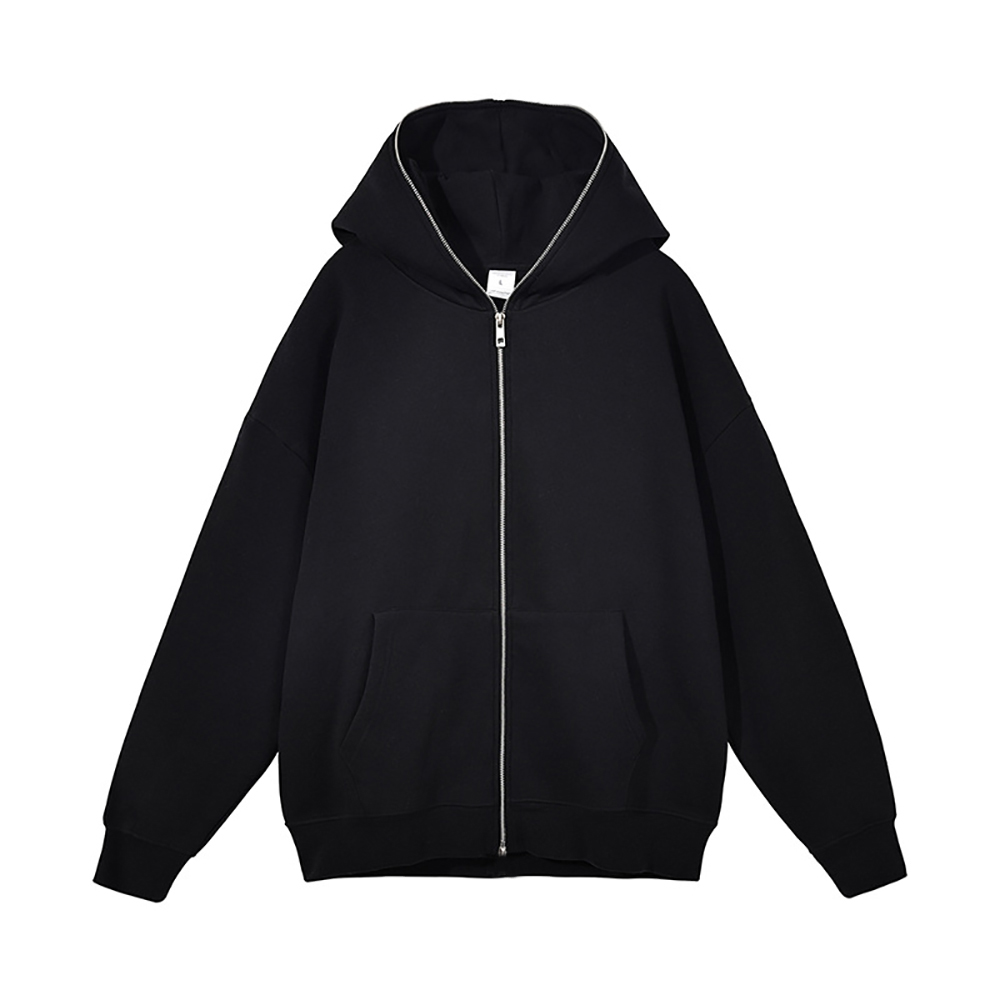Harajuku Jacke Sweatshirts Männer Zip Up Hoodies Jacke Retro Langarm Übergroße Schwarz Mit Kapuze Sweatshirt Mäntel