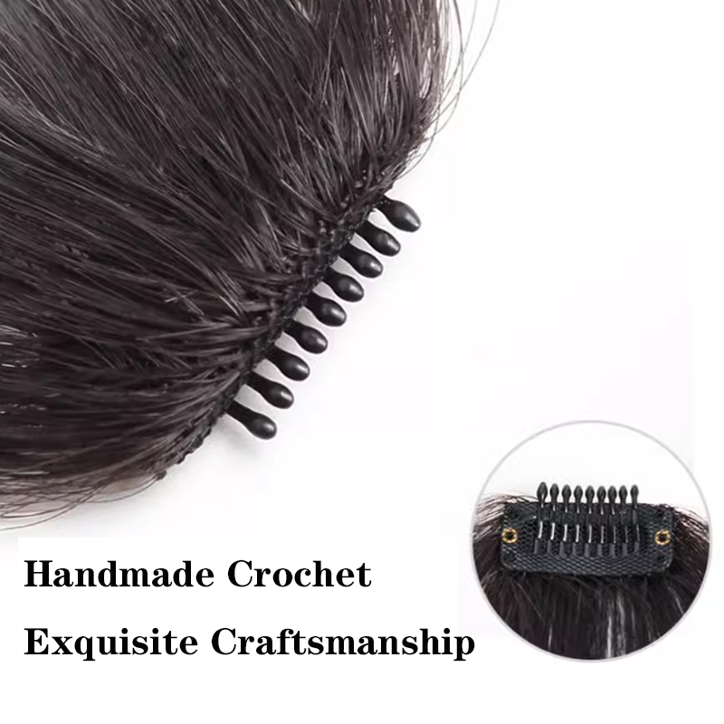 女性用クリップ付きヘアエクステンション,100% 人毛,偽のフリンジ,日常着