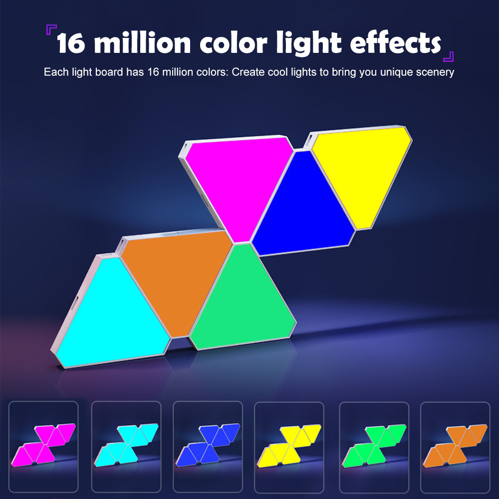 LED Smart WiFi Triangolo Lampada da parete RGB Atmosfera interna Luce notturna APP Sincronizzazione musicale Sala giochi TV Decorazione camera da letto