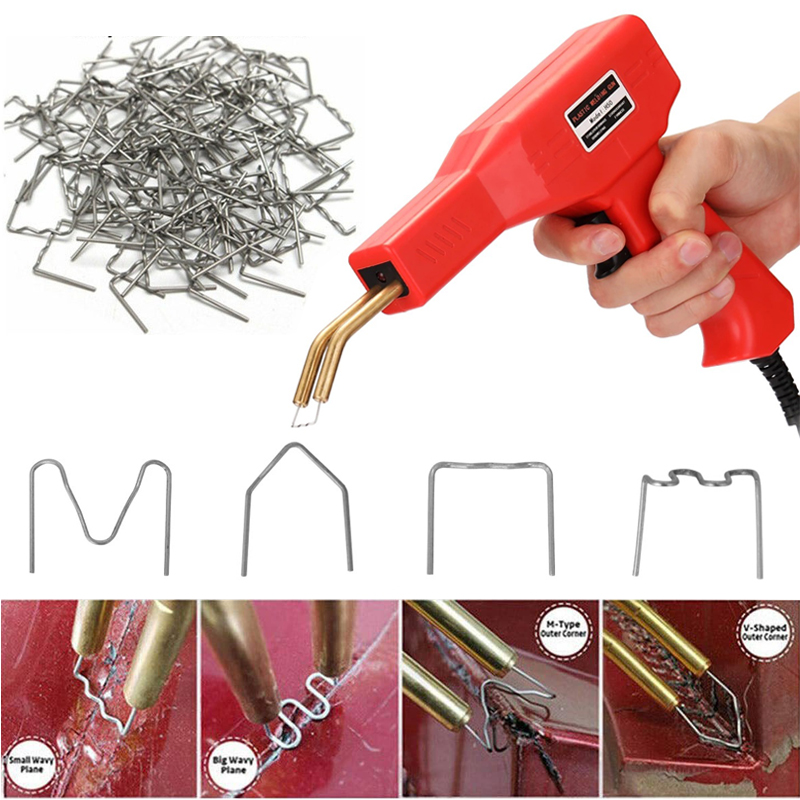 110 v 220 v Kunststoff Schweißen Maschine Tragbare Elektrische Kunststoff Heißer Hefter Für Heftklammer PVC Reparatur Auto Stoßstangen Reparatur werkzeuge