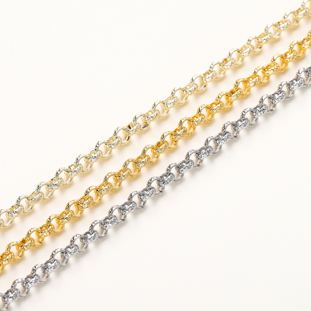 1Meters/Roll 4mm 14K 18K Gold Plated Brass Cross Link Chains Jewelry Making Bulk Chains For DIY Handmade Craft Accessories