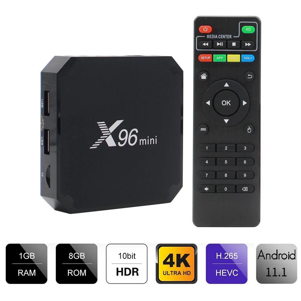 Original X96 mini Android 9.0 Smart TV Box Amlogic S905W Quad Core 2GB 16GB 2.4G WiFi Media Player X96mini Set top box 1GB 16GB