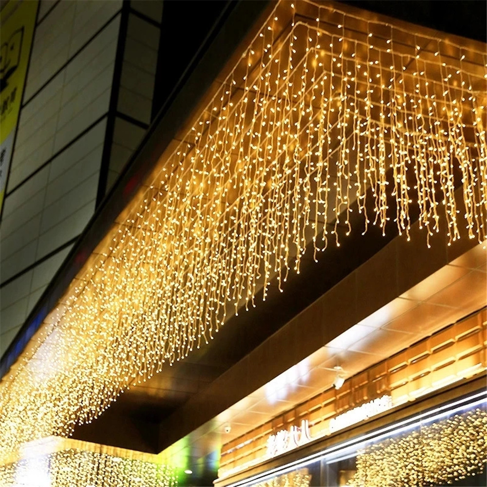 Luci natalizie Cascata Decorazione esterna 5M Caduta 0,4-0,6 m Luci a LED Luci a corda per tende Decorazione per grondaie da giardino per feste