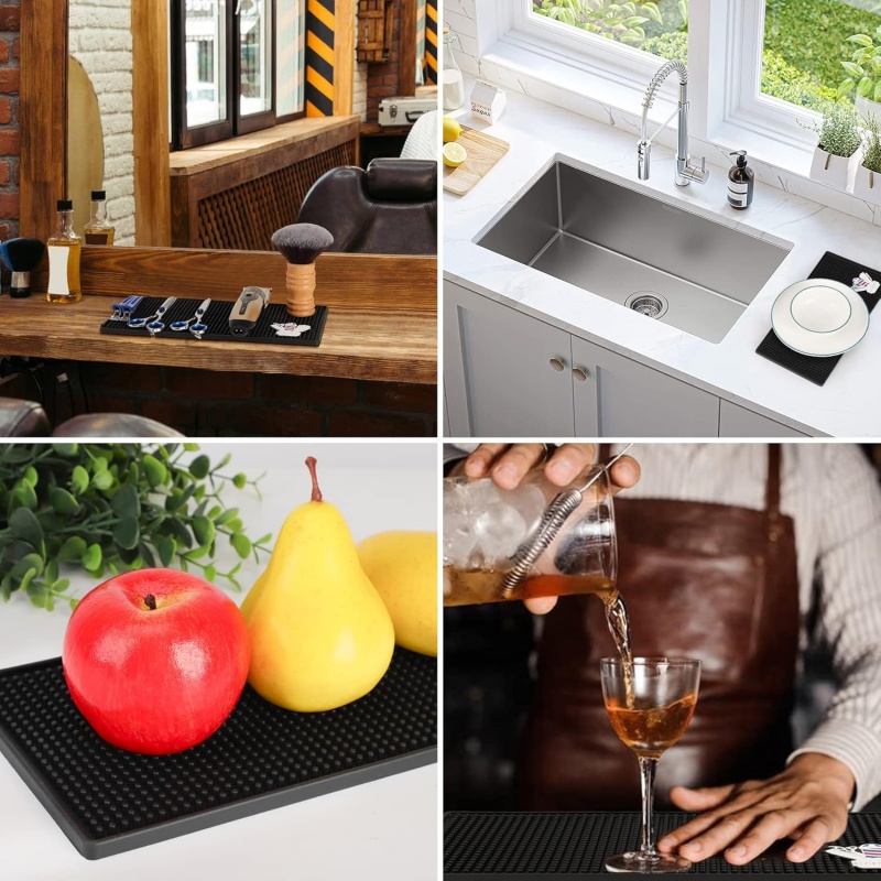 Salon Friseur matte für rutsch feste Barbershop Theken matte PVC schwarz flexible dicke Tisch matte Organizer Pad für Schere Zubehör Supp