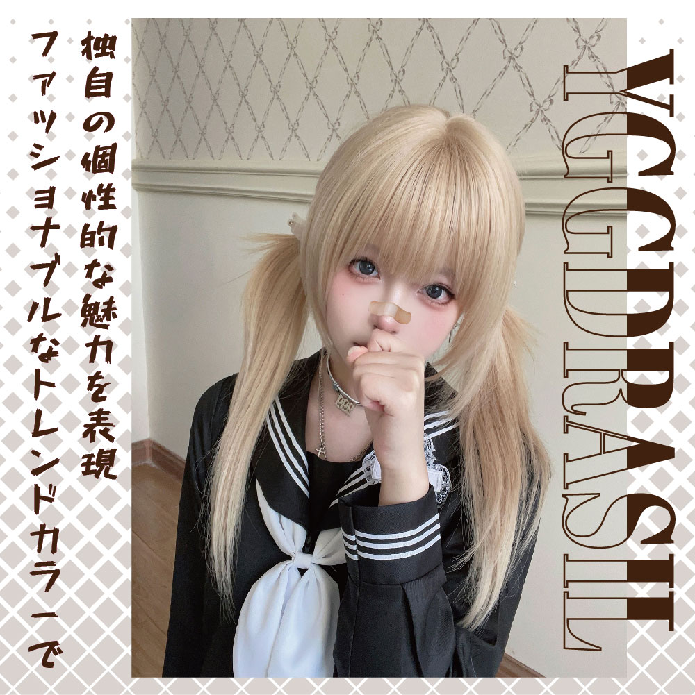 金髪の合成かつら,ヨーロッパの女の子のスタイル,女性のためのフリンジ付き,長くて滑らかな自然な髪,毎日の使用,耐熱性,26インチ