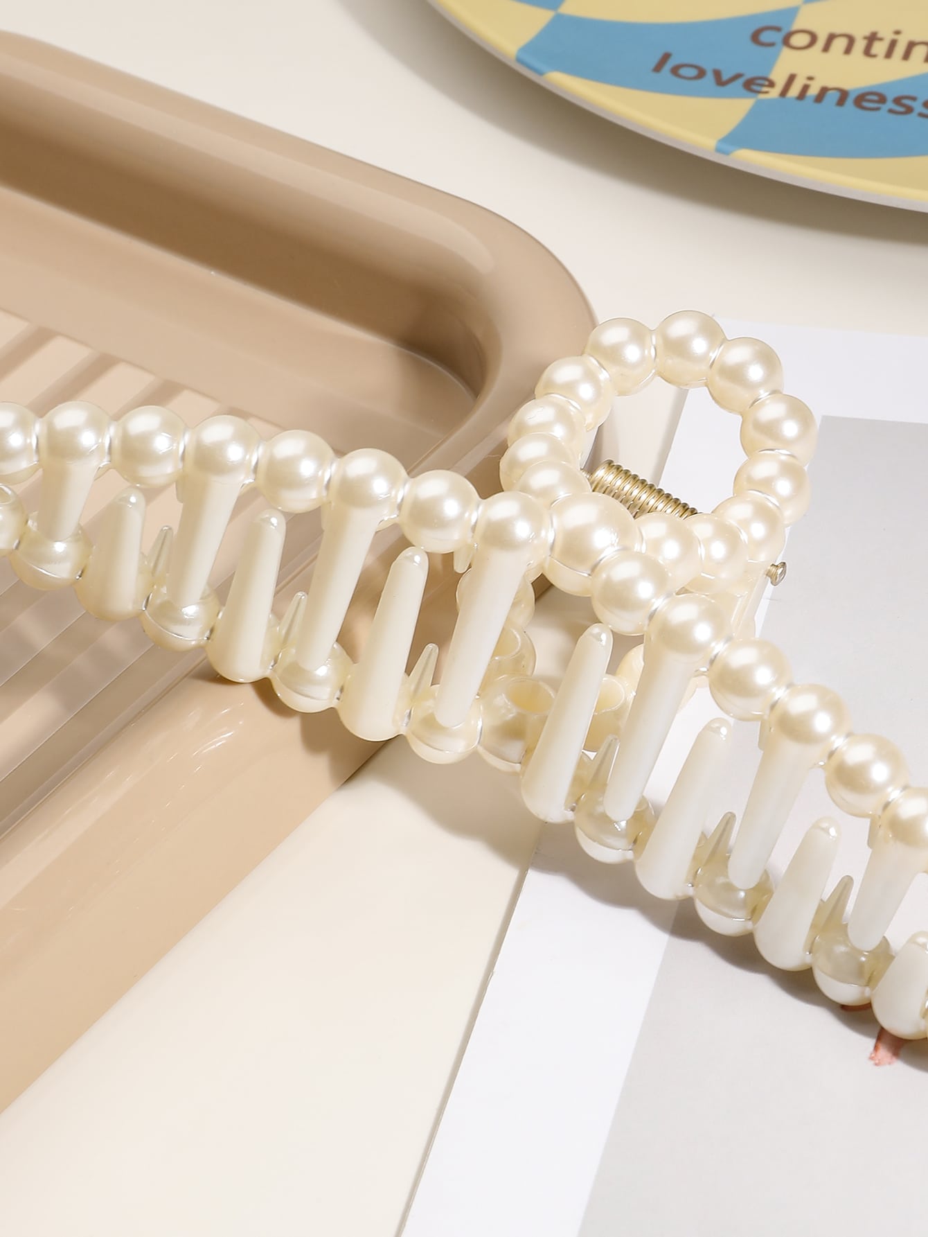 1 ชิ้นขนาดใหญ่ไข่มุกผม Claw คลิป, สีขาวหนายาวคลิป Barrettes อุปกรณ์เสริมผมสําหรับผู้หญิงและเด็กผู้หญิง