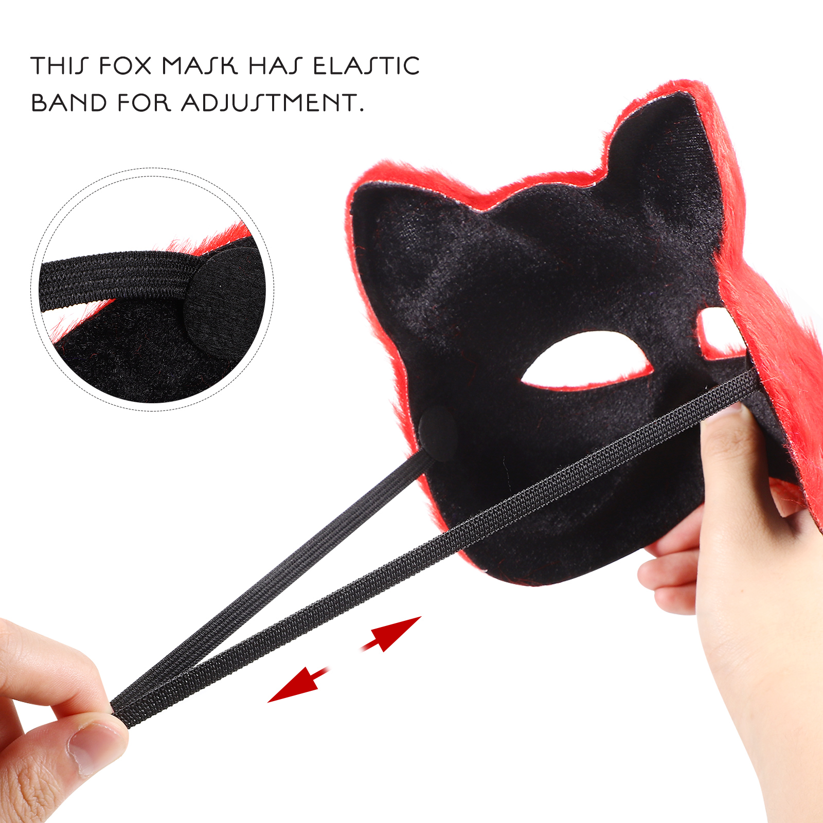 1Pcs Halloween Plush Furry Animal Half Face Mask Cat Fox Mask for Easter Carnival Masquerade Costume Party Cosplay Props