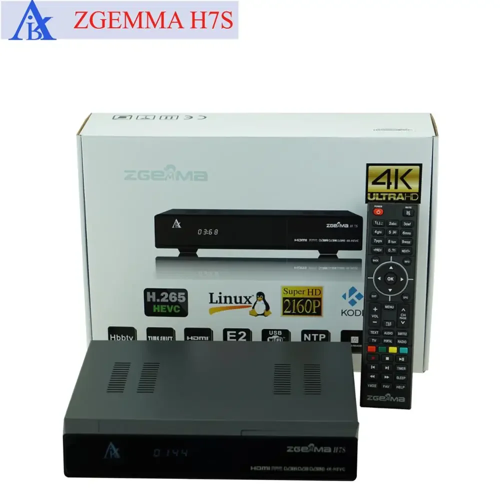 Decodificador de tv digital satélite 4K twin dvb s2x + dvb c/t2 zgemma h7s