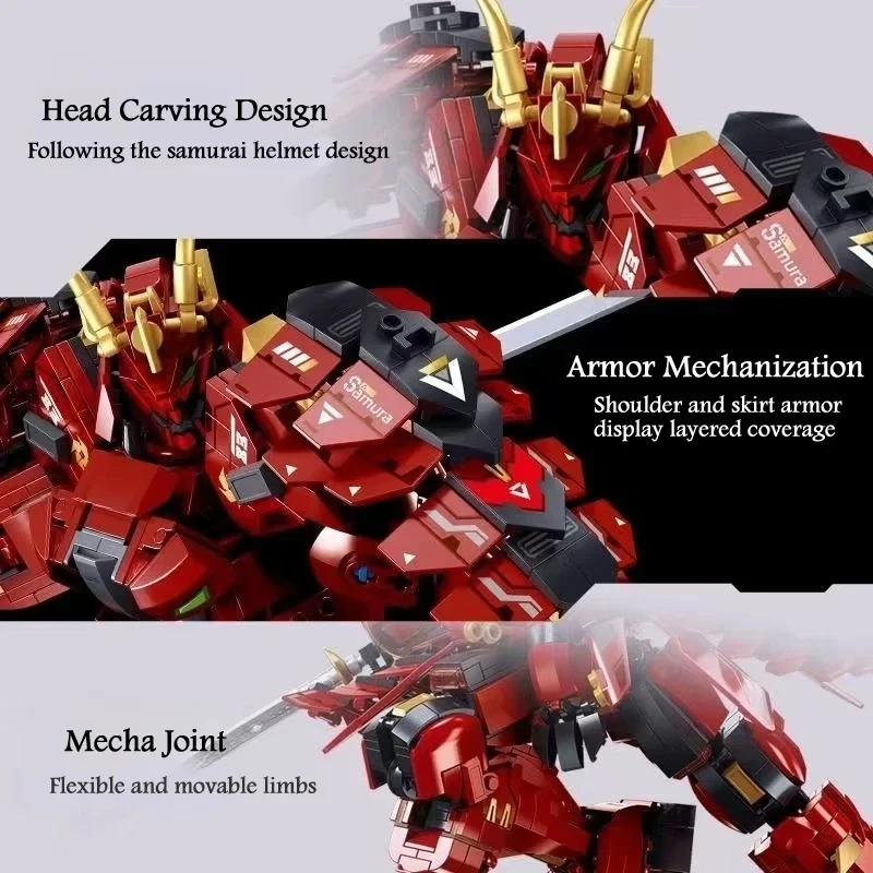 Xinban-flame Warrior mechaビルディングブロック,モデルレンガ,mechの置物,オフィスの装飾ディスプレイ,子供のおもちゃ,DIY,923個