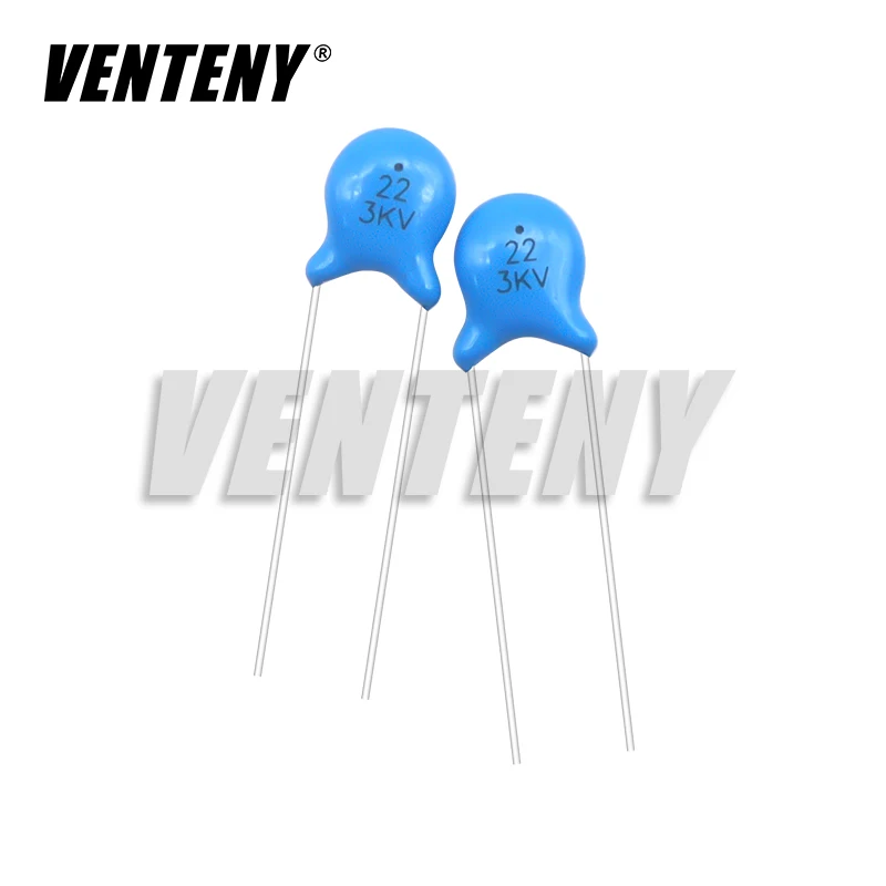 Condensador cerámico de alto voltaje, 20 piezas, 3KV, 5PF, 10PF, 15PF, 20PF, 22PF, 27PF, 30PF, 47PF, 56PF, 100PF, 220PF, 1NF, 2.2NF, 3.3NF, 4.7NF, 10NF