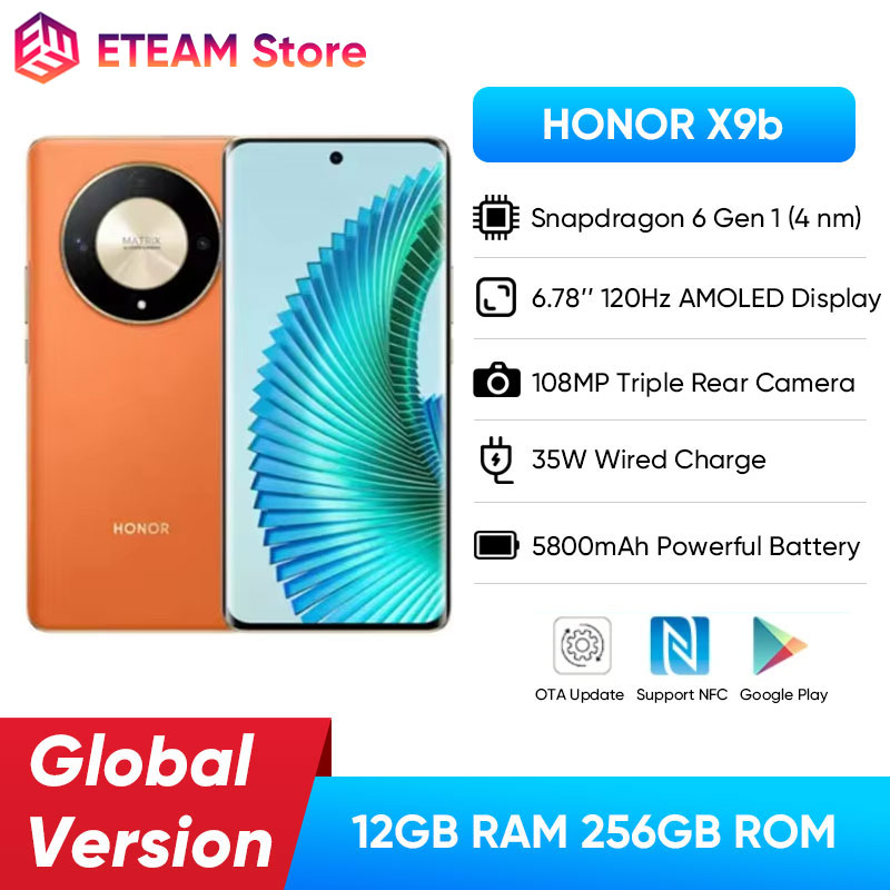 HONOR X9b HONOR Magic6 Lite teléfono inteligente 5G versión global 6,78 pulgadas resistente a caídas 120Hz pantalla AMOLED cámara de 108MP tarjeta SIM dual