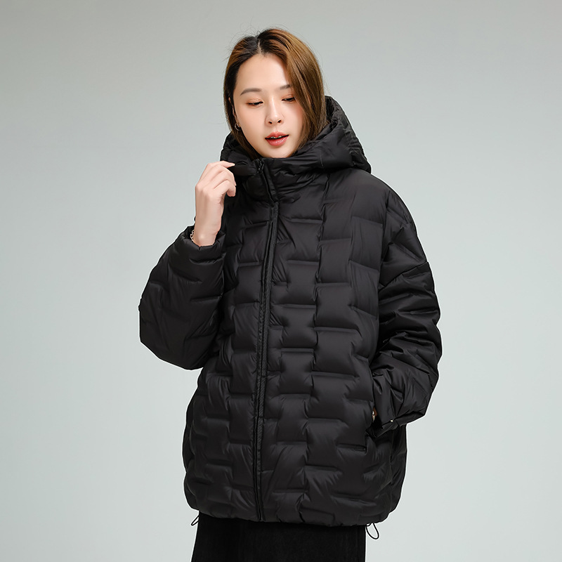Schinteon femmes léger 90% blanc canard doudoune décontracté ample sur la taille automne hiver vêtements d'extérieur avec capuche manteau de qualité supérieure 2025