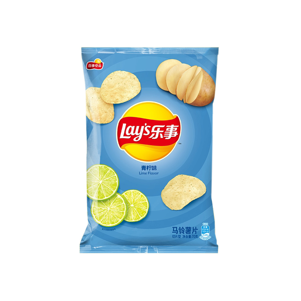 Lay's, Potato Chips, Lime Flavor, Pack of 3, 70g/pack