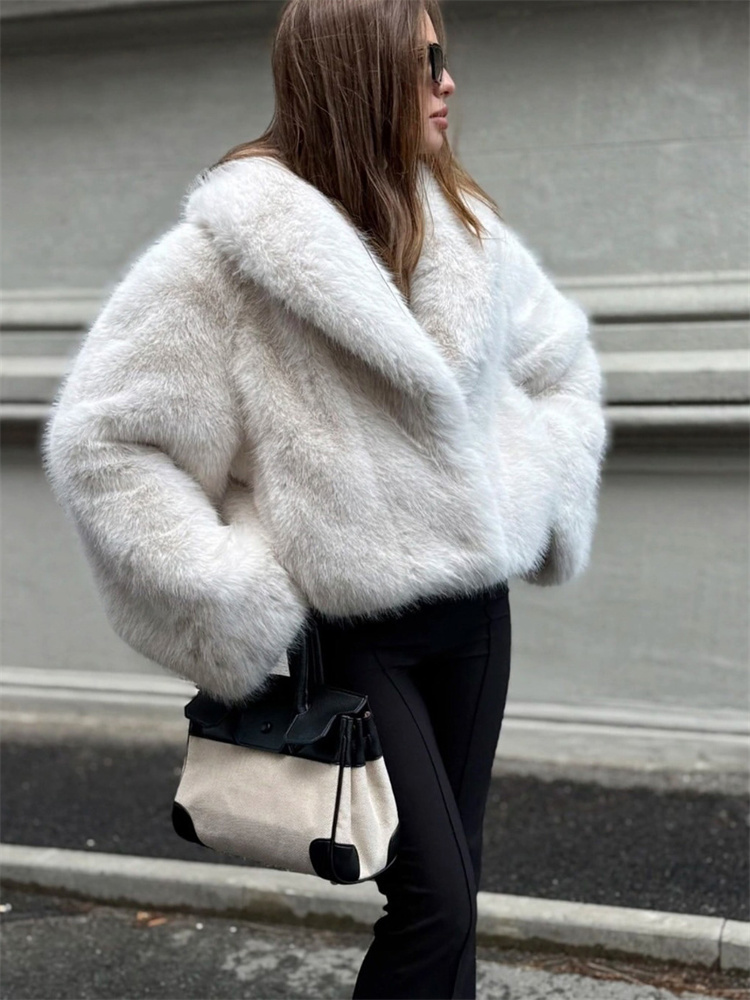Tossy Winter Mode Pelz Feder Outwear Für Frauen Revers Hohe Taille Warme Lose Lange Hülse Pendeln Mantel Weibliche Pelz Feder 2025