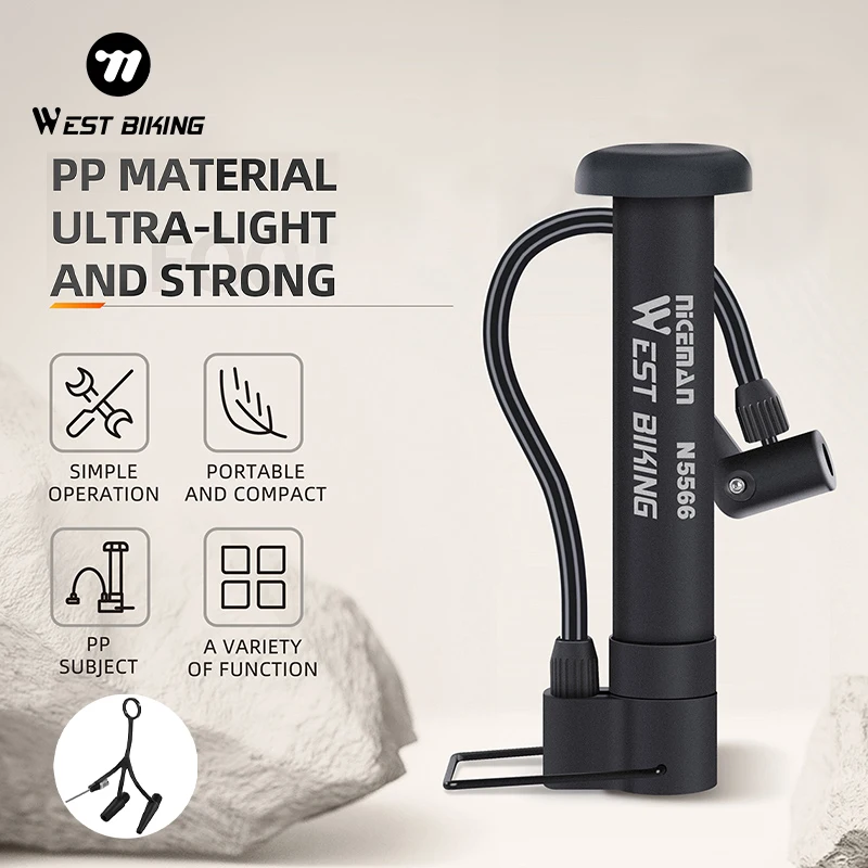 WEST BIKING 80 PSI MTB bomba de bicicleta bomba de aire Manual globo inflador de neumáticos válvula Schrader bomba de suelo accesorios de ciclismo