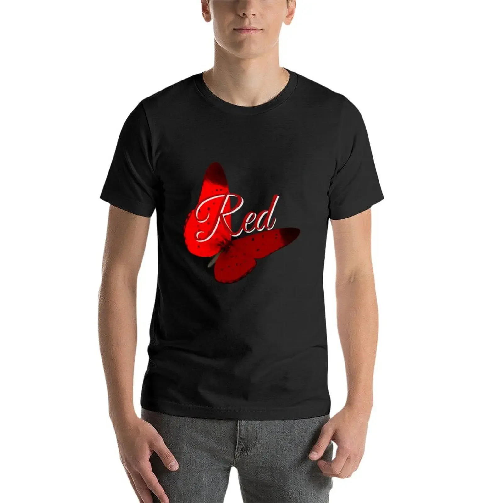 Kaus Merah Lotta Utuh Kaus Grafis Anime Kaus Pria