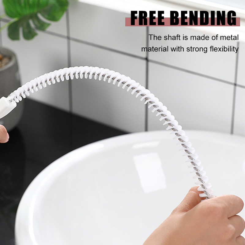 65/45cm Pipe Dredging Brush Bathroom Hair Sewer Sink Cleaning Brush Drain Cleaner Flexible Cleaner Clog Plug Hole Remover Tool