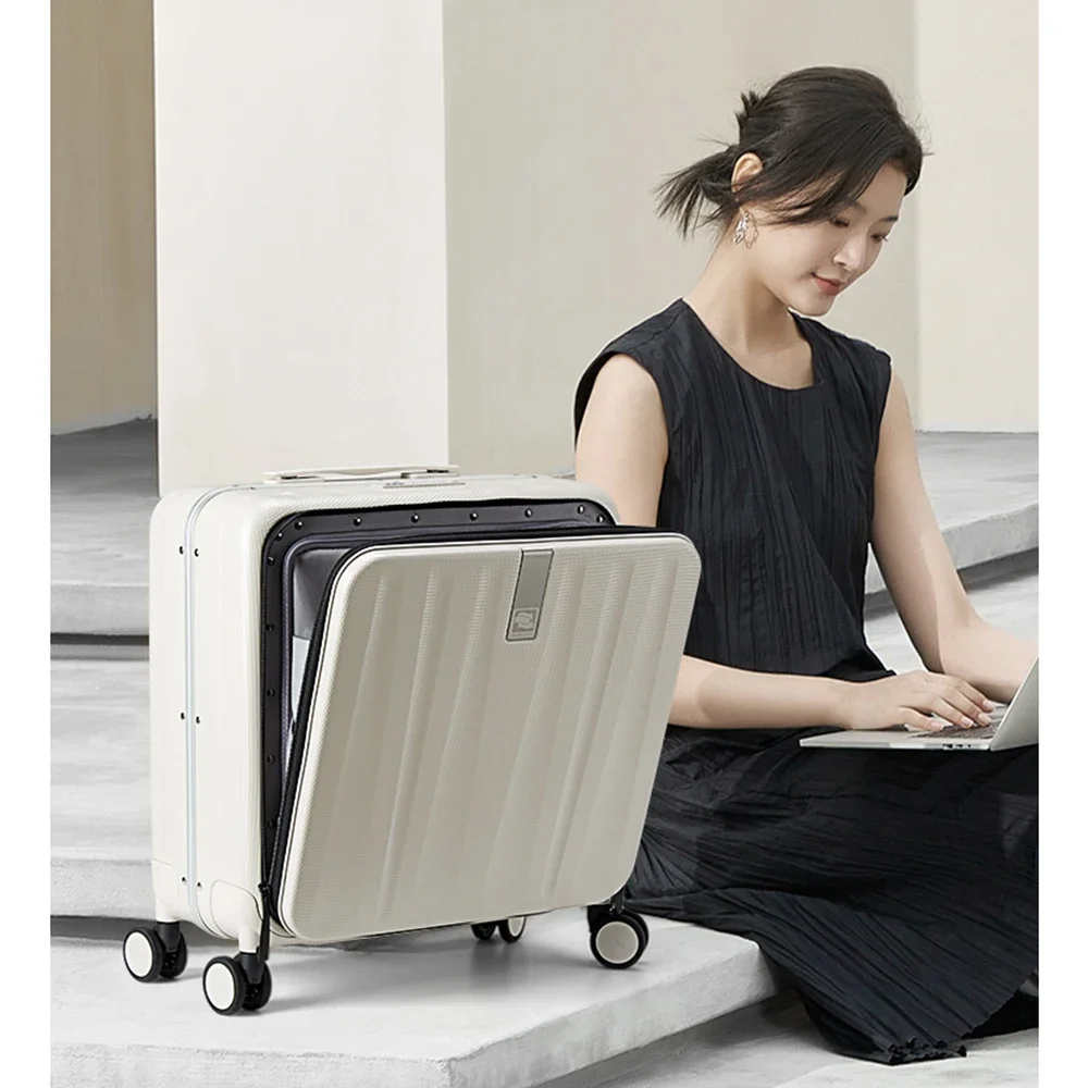 Hanke maleta de mano diseño estético 7mm marco de aluminio equipaje rodante cabina de embarque PC rueda giratoria cerradura TSA 18 "20"