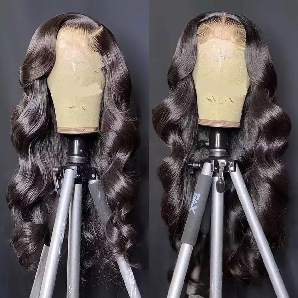 ブラジルのナチュラルヘアウィッグ,ウェーブのかかった人間の髪の毛,13x6,30インチ