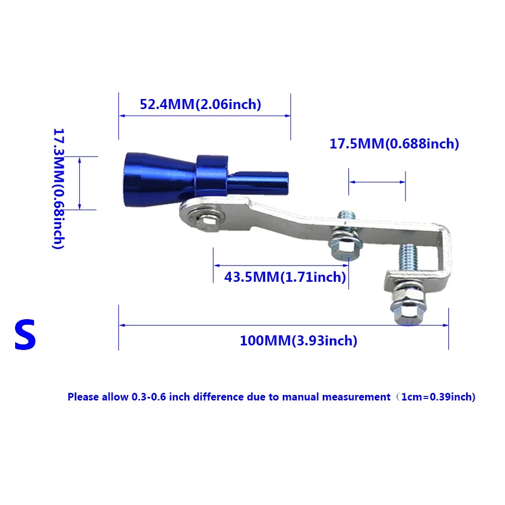 1Pcs Universal Turbo Sound Simulator Whistle Car Exhaust Pipe Whistle Vehicle Sound Muffler S/M/L/XL