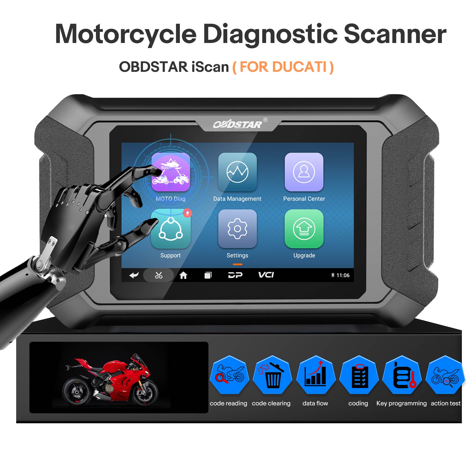 OBDSTAR iScan pour outil de Diagnostic de moto DUCATI prend en charge la programmation/diagnostic/odomètre IMMO